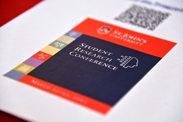 Student Research Conference flyer with St. John's logo