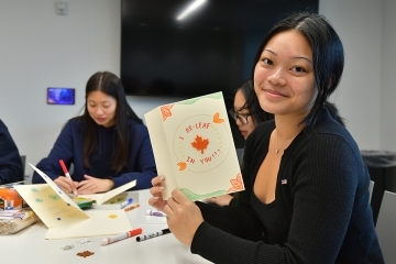 Students make cards for service day 