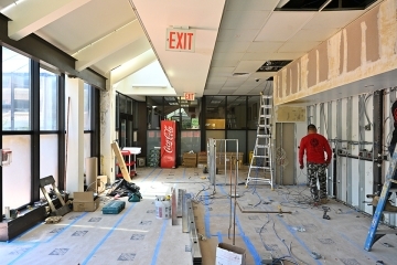 Inside of Marillac dining area under construction