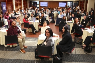 St. John's Law students and alumni participating in the Pro Bono Working Lunch.