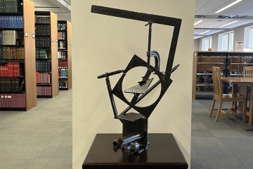 Artist Vincent Michael Poast's Sculpture in the St. John's Library on display