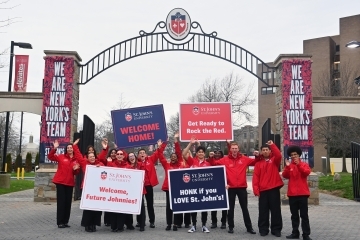 Shot of St. John's ambassadors at Accepted Student Day