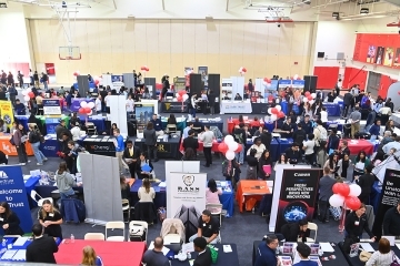 Overhead shot of Spring Career Fair