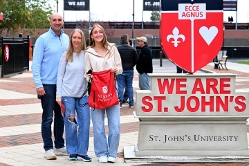 Family attending a St. John's University Open House event