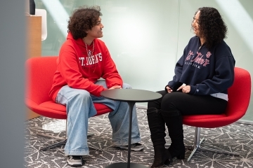 Students sitting and chatting