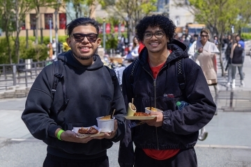 Students at BBQ event St John's University