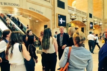 Fred Cerullo shows admitted students Grand Central Terminal's hidden gems