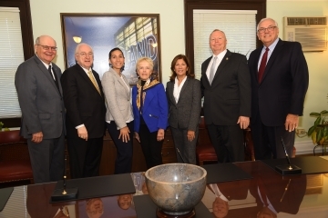 St. John's University staff with Staten Island foundation members.