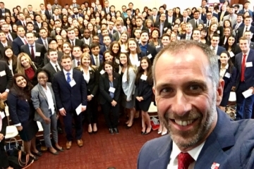 Dean Simons and students