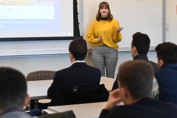 Student presenting infront of class