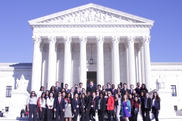Group of students infront of the capital building