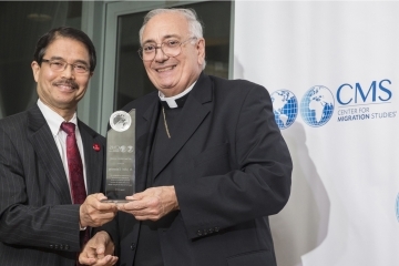 L to R: Conrado “Bobby” Gempesaw, Ph.D., President of St. John’s and the Most Reverend Nicholas DiMarzio, Ph.D., D.D., Bishop of