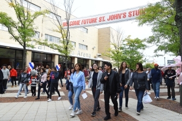 Welcome Future St. John's Students Banner and Guests