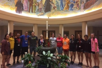 Students gathered at St. Thomas More Church