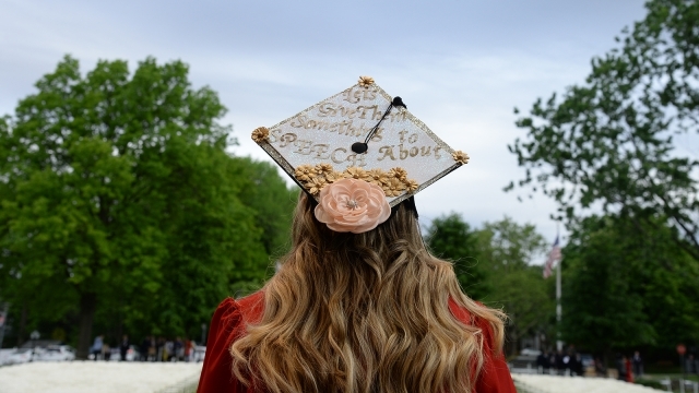 Female student in graduation cap