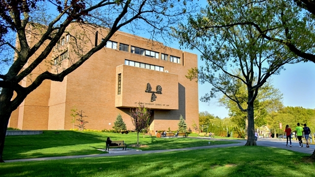 Exterior shot of School of Law building