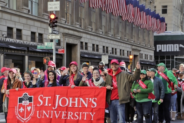 St. John's marches in the New York City St. Patrick's Day Parade