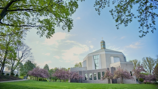St. Thomas More Church Exterior in Spring