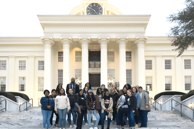 St. John’s students in front of the Alabama State Capitol