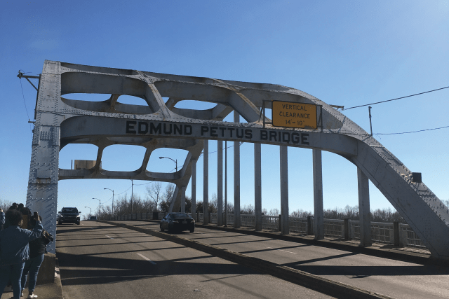 The Edmund Pettus Bridge was the site of the conflict of Bloody Sunday on March 7, 1965.