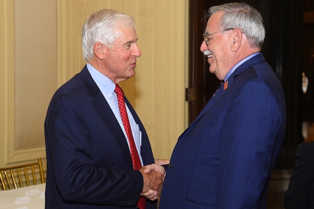 2019 Founder's Society Dinner attendees shaking hands