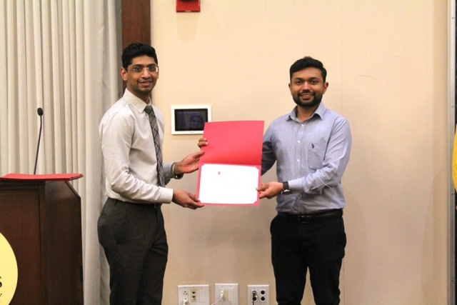 Five Minute Thesis competition second place student