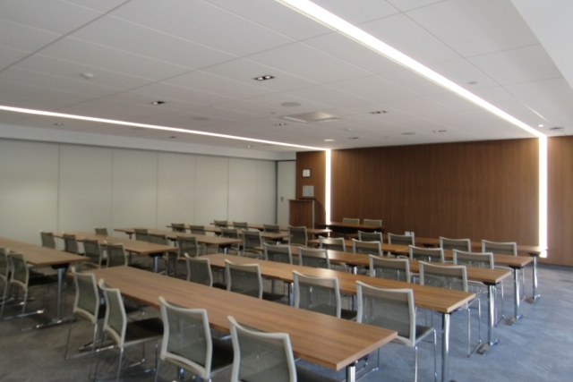 The Peter J Tobin College of Business empty lecture room shot