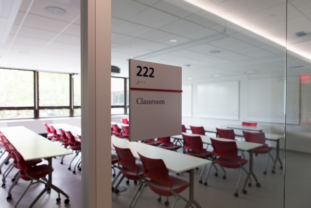 The Peter J Tobin College of Business empty classroom shot