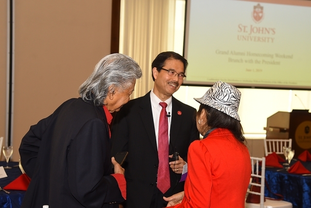 President Gempesaw with guests at brunch