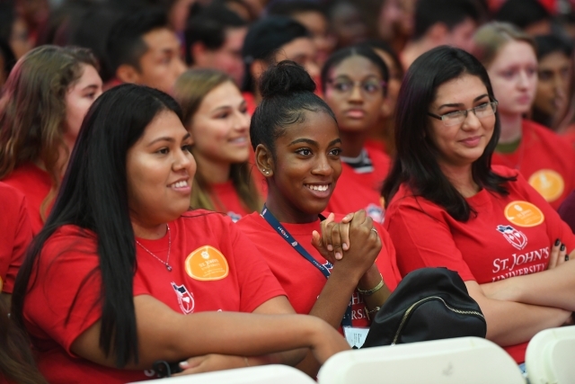 Closeup of crowd at New Student Convocation