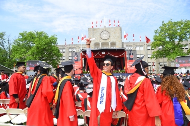 Students at Commencement ceremony