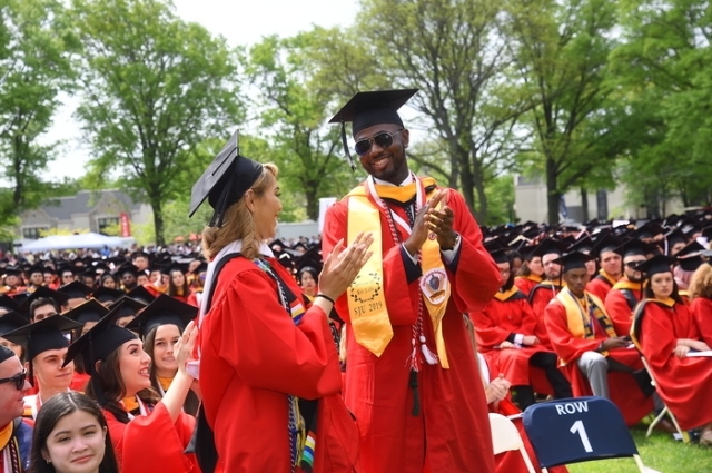 Students at Commencement ceremony