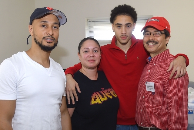 President Gempesaw with family inside dorm room