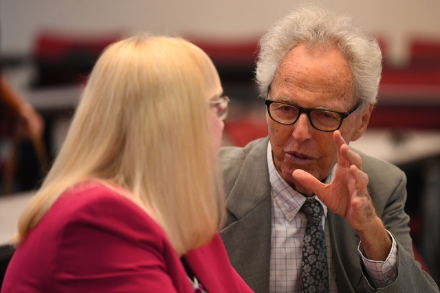 SJU Annual Catholic Lecture attendees chatting