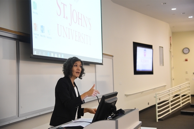 Dr. Rubio speaking at SJU Annual Catholic Lecture 