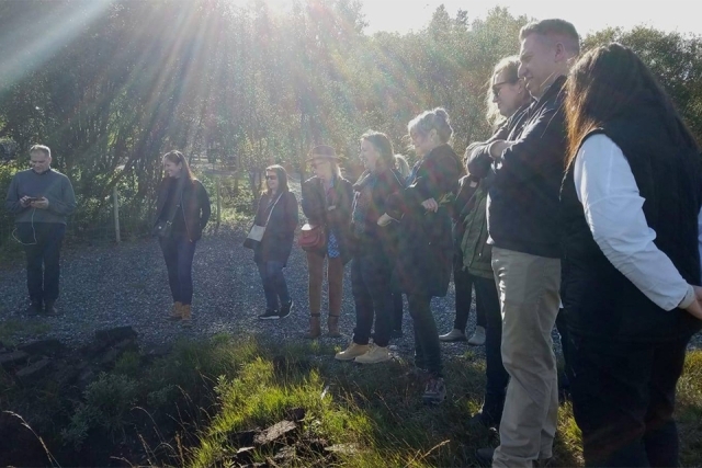 Alumni and Friends in Ireland outside in a circle