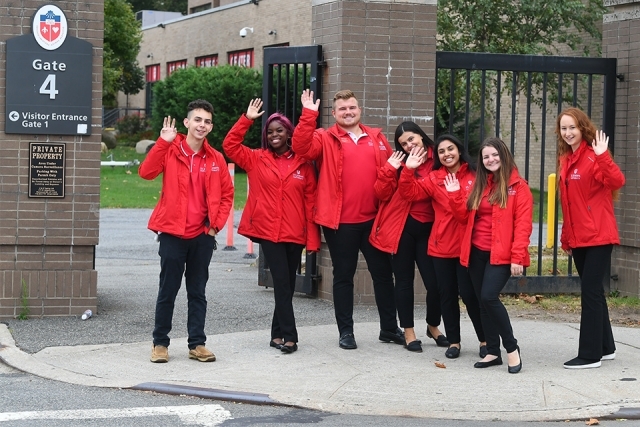 SJU student ambassadors manning gate 4