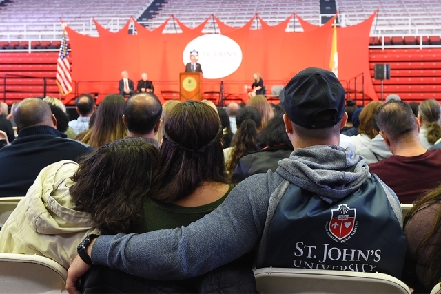 View of stage from behind front rows