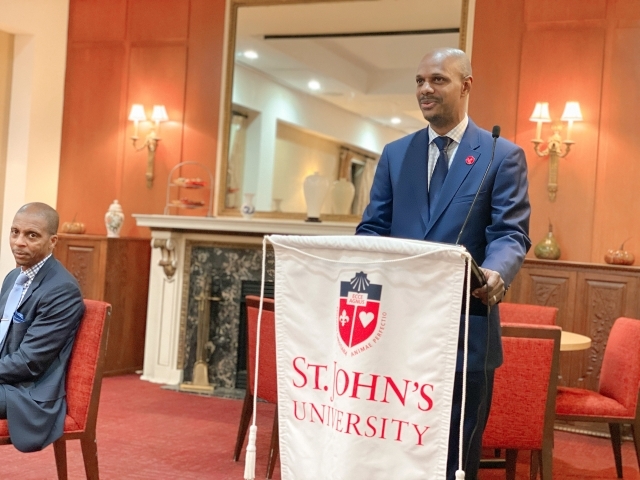 David L. Bell, Ed.D., Dean welcomes participants in Sun Yat Sen Hall, Faculty Club on October 15, 2019.