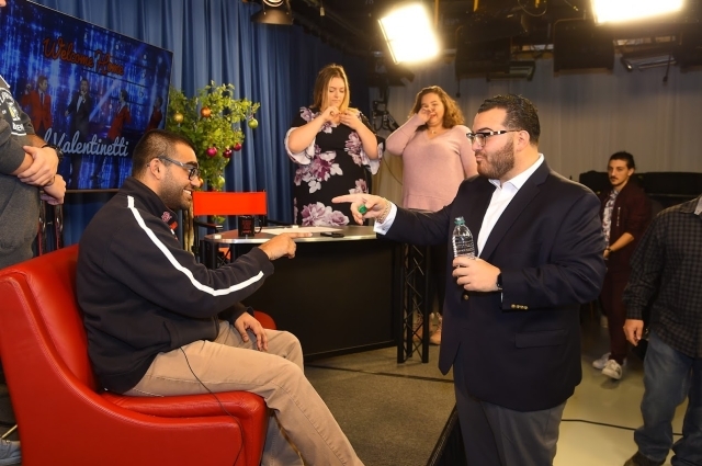 Sal Valentinetti getting ready for the interview