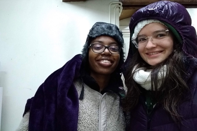 Two St. John's students take a selfie