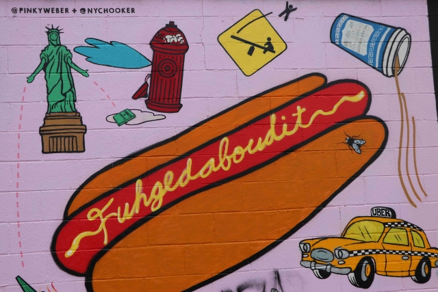 Mural of hotdog