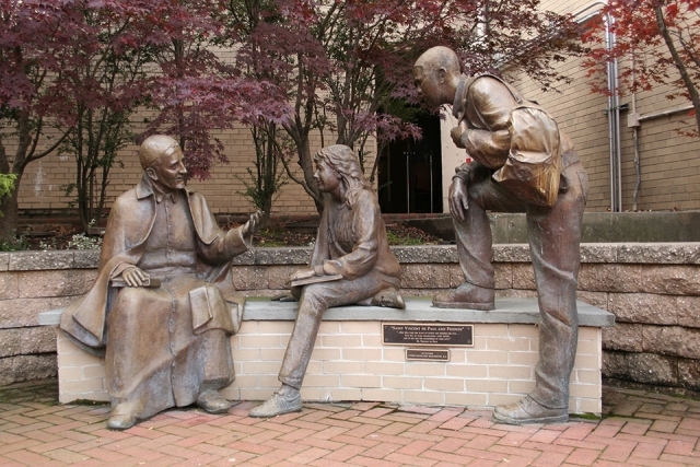 St. Vincent and Students statue on Marillac Terrace