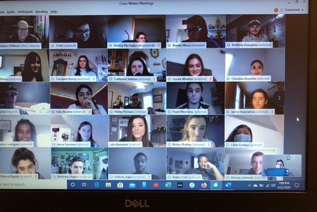 Screenshot of Catholic Scholars on a WebEx video call
