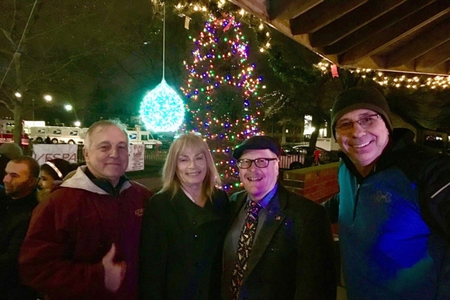 Farmingdale Mayor Ralph Ekstrand (second from right) with members of his village staff celebrating New Year's 2020.