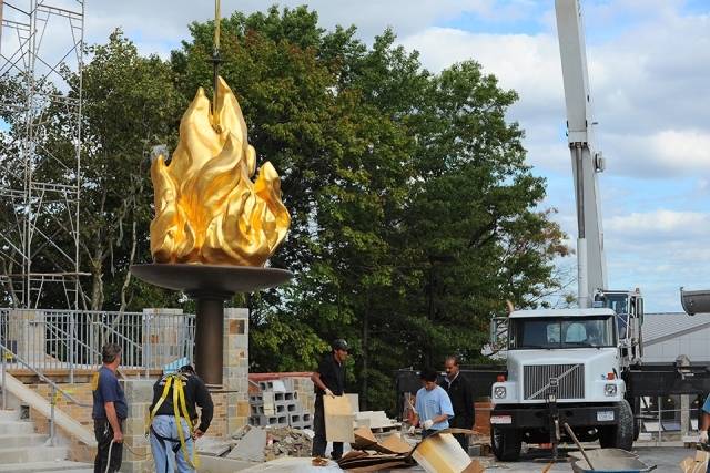 Construction of D'Angelo Center torch