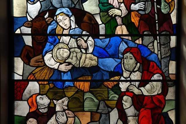 Stained glass in St. Thomas More Church 