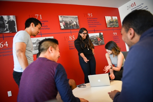 Students talking at Manhattan Campus