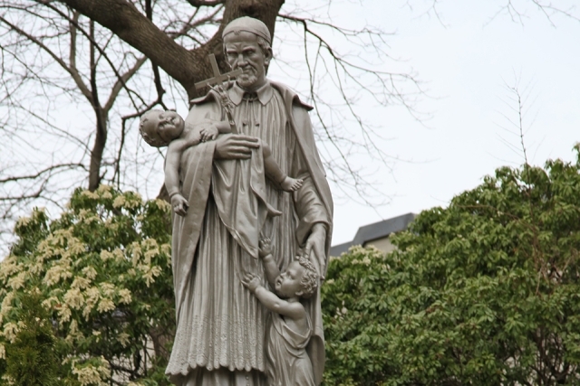 St. Vincent de Paul statue on Staten Island campus