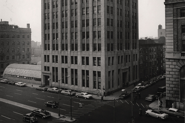 Schermerhorn building in sepia tone